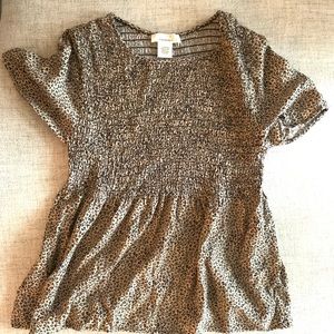 Cheetah print babydoll top